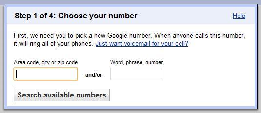 Google Voice Choose Number