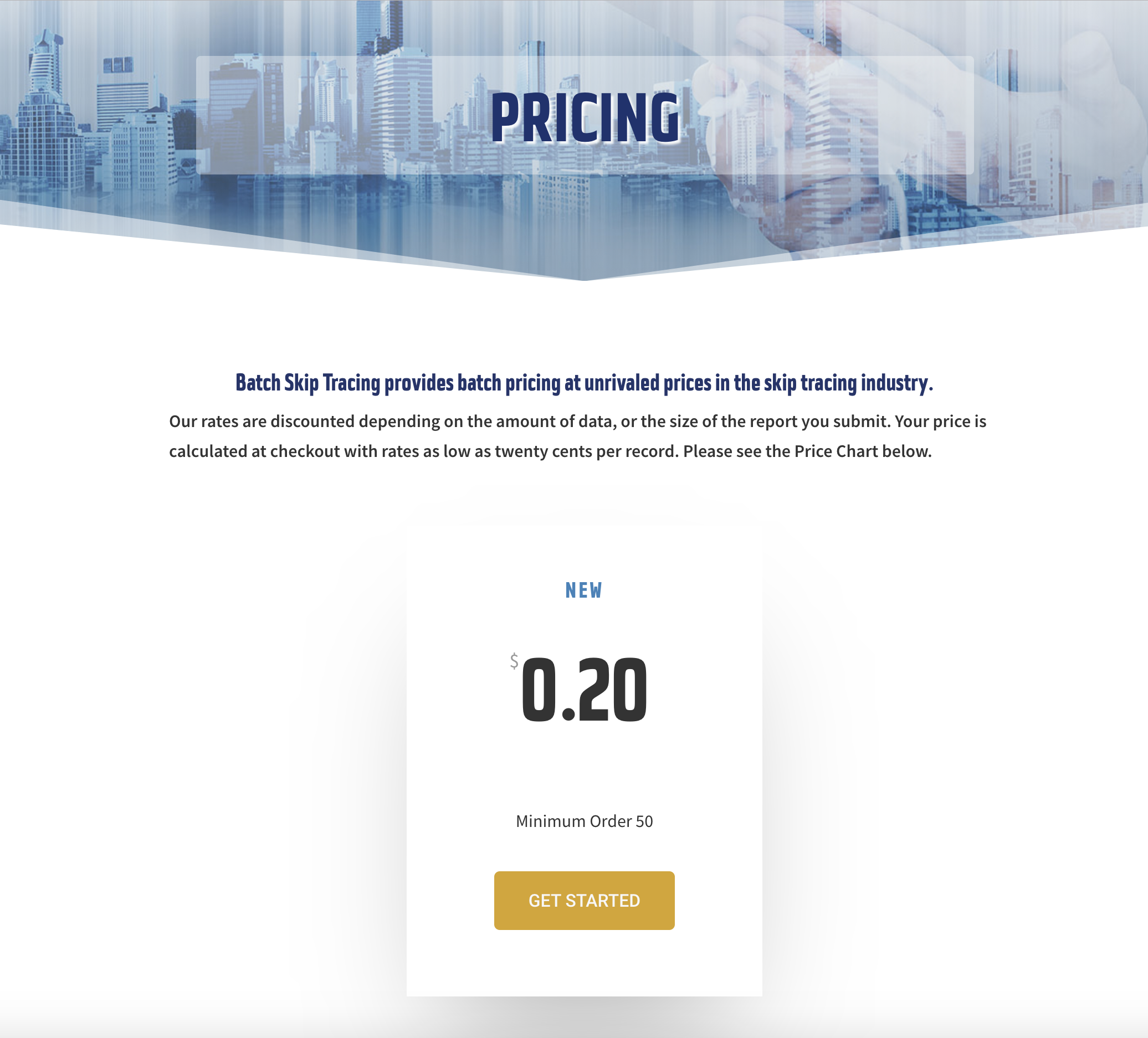 Batch Skip Tracing Pricing